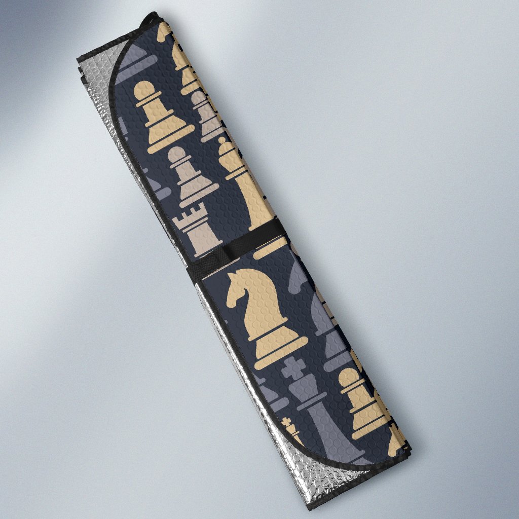 Pattern Print Chess Car Sun Shade-grizzshop
