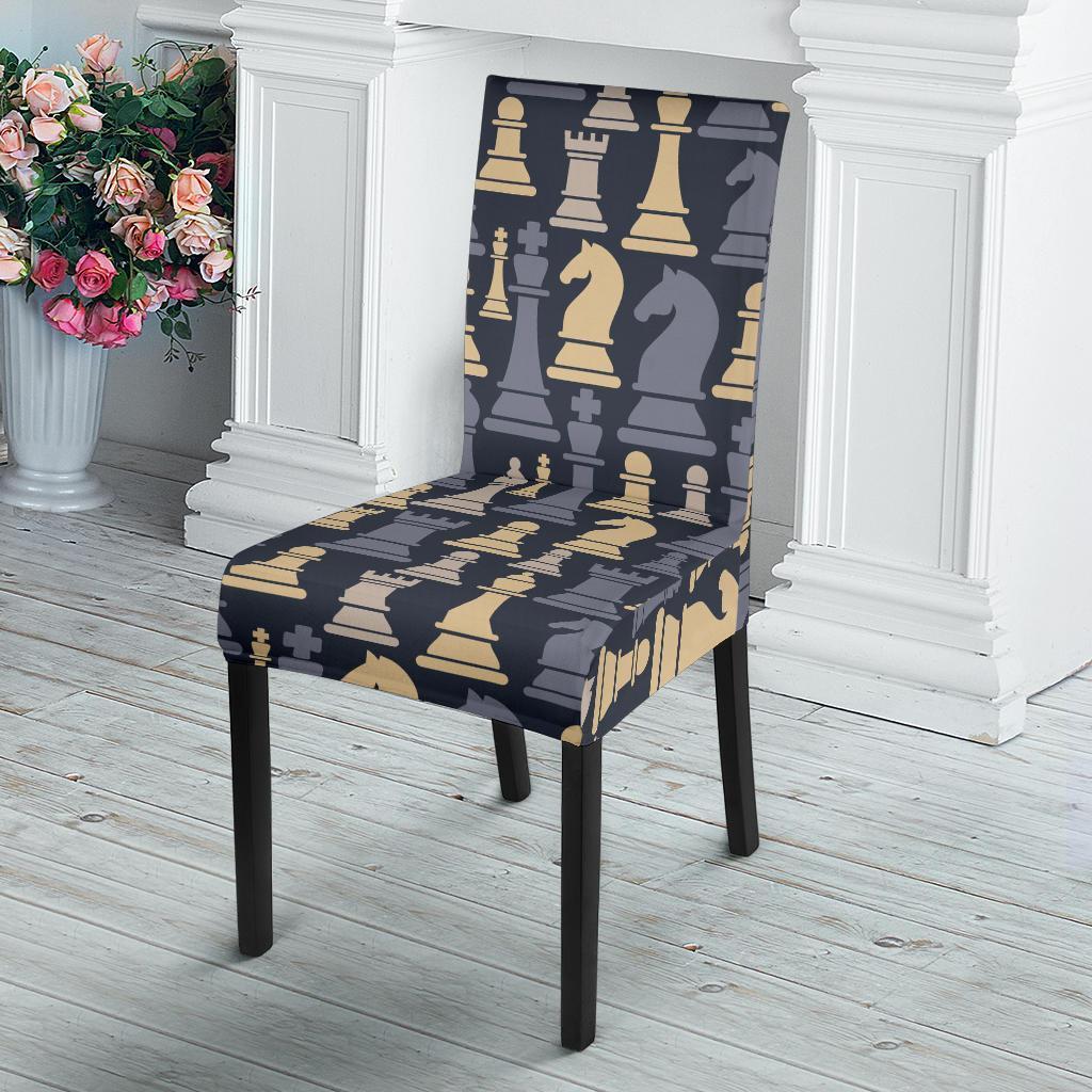 Pattern Print Chess Chair Cover-grizzshop