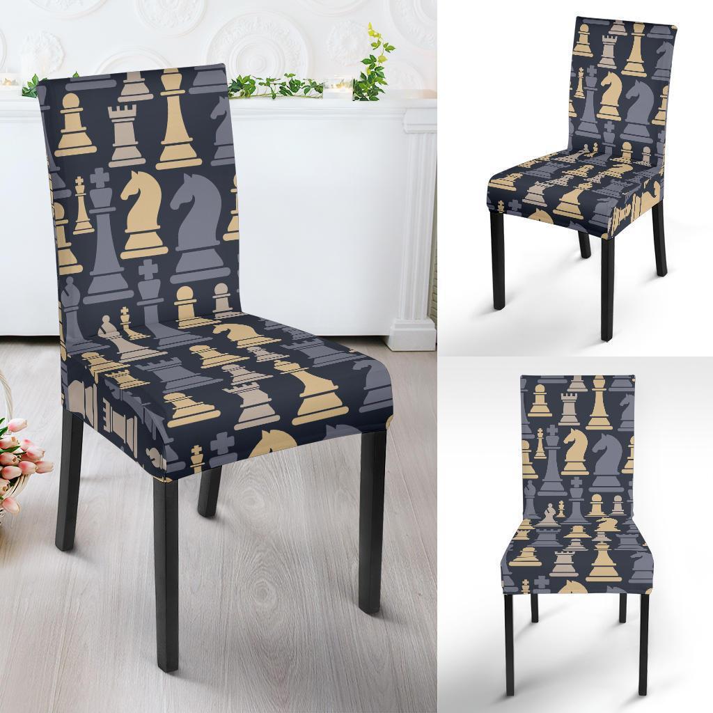 Pattern Print Chess Chair Cover-grizzshop