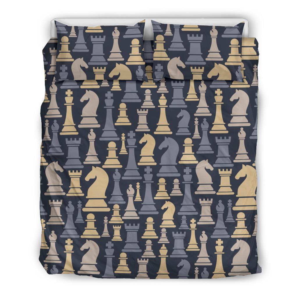 Pattern Print Chess Duvet Cover Bedding Set-grizzshop