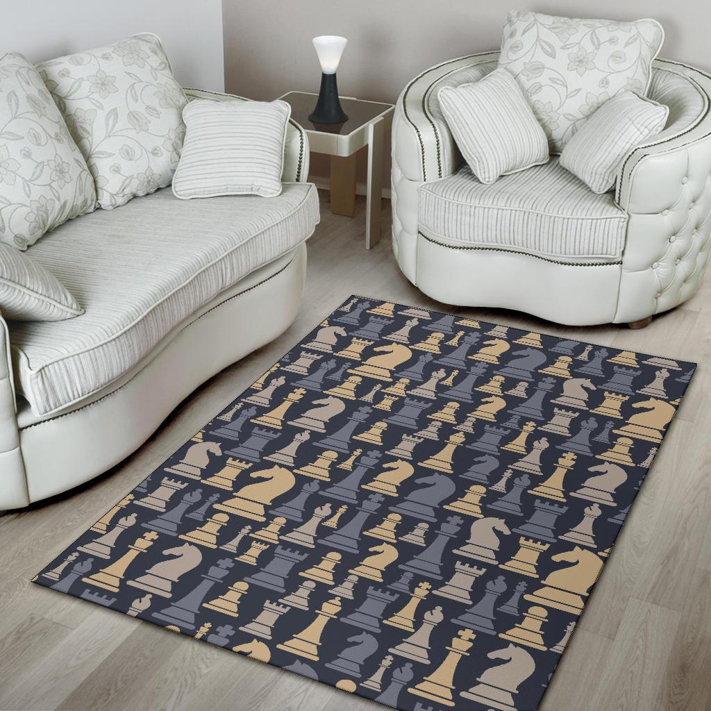 Pattern Print Chess Floor Mat-grizzshop