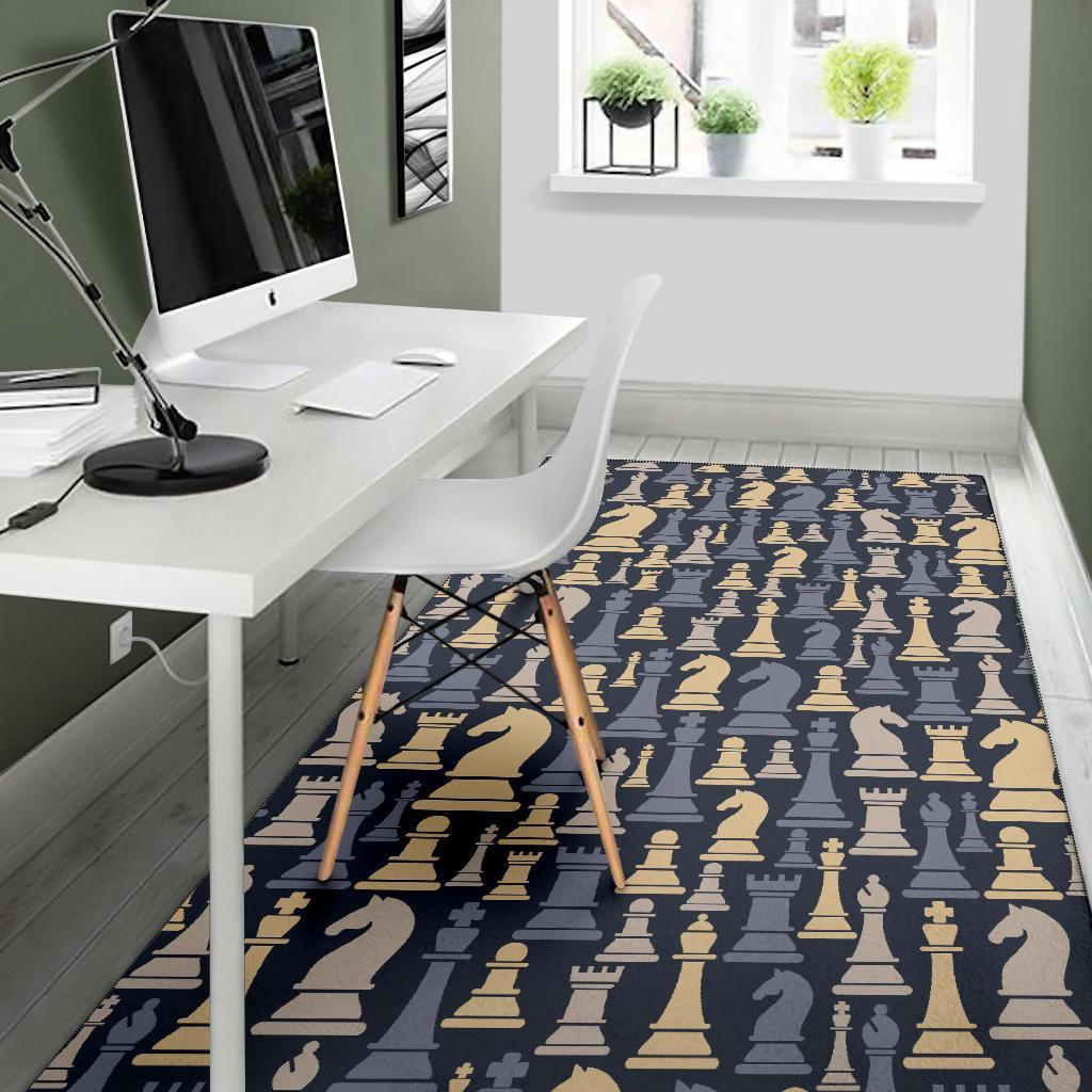 Pattern Print Chess Floor Mat-grizzshop