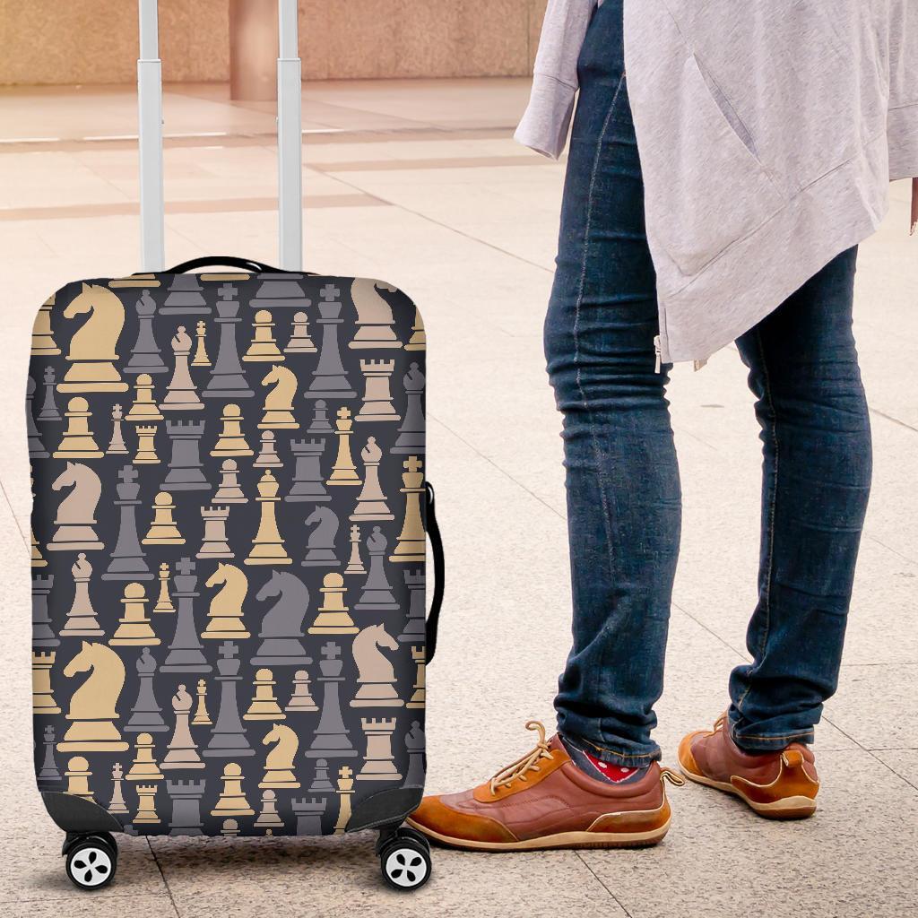 Pattern Print Chess Luggage Cover Protector-grizzshop