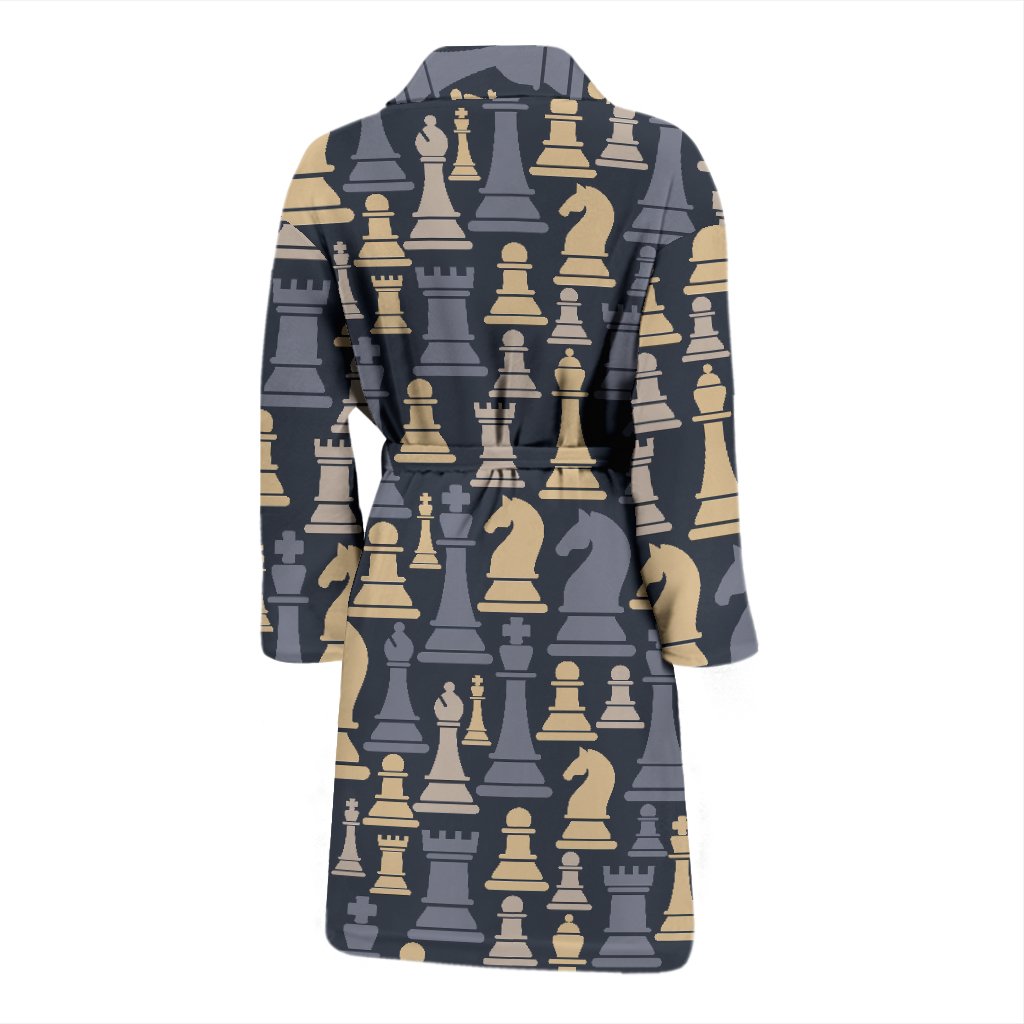 Pattern Print Chess Men Long Robe-grizzshop