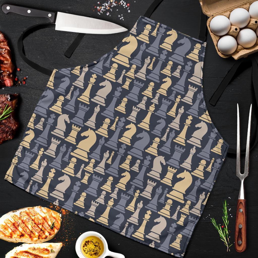 Pattern Print Chess Men's Apron-grizzshop