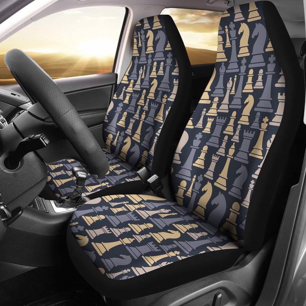 Pattern Print Chess Universal Fit Car Seat Covers-grizzshop