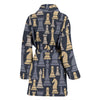 Pattern Print Chess Women Long Robe-grizzshop