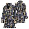 Pattern Print Chess Women Long Robe-grizzshop