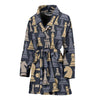 Pattern Print Chess Women Long Robe-grizzshop