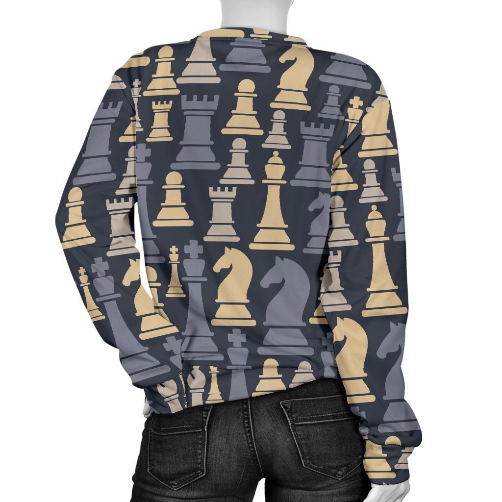 Pattern Print Chess Women's Sweatshirt-grizzshop