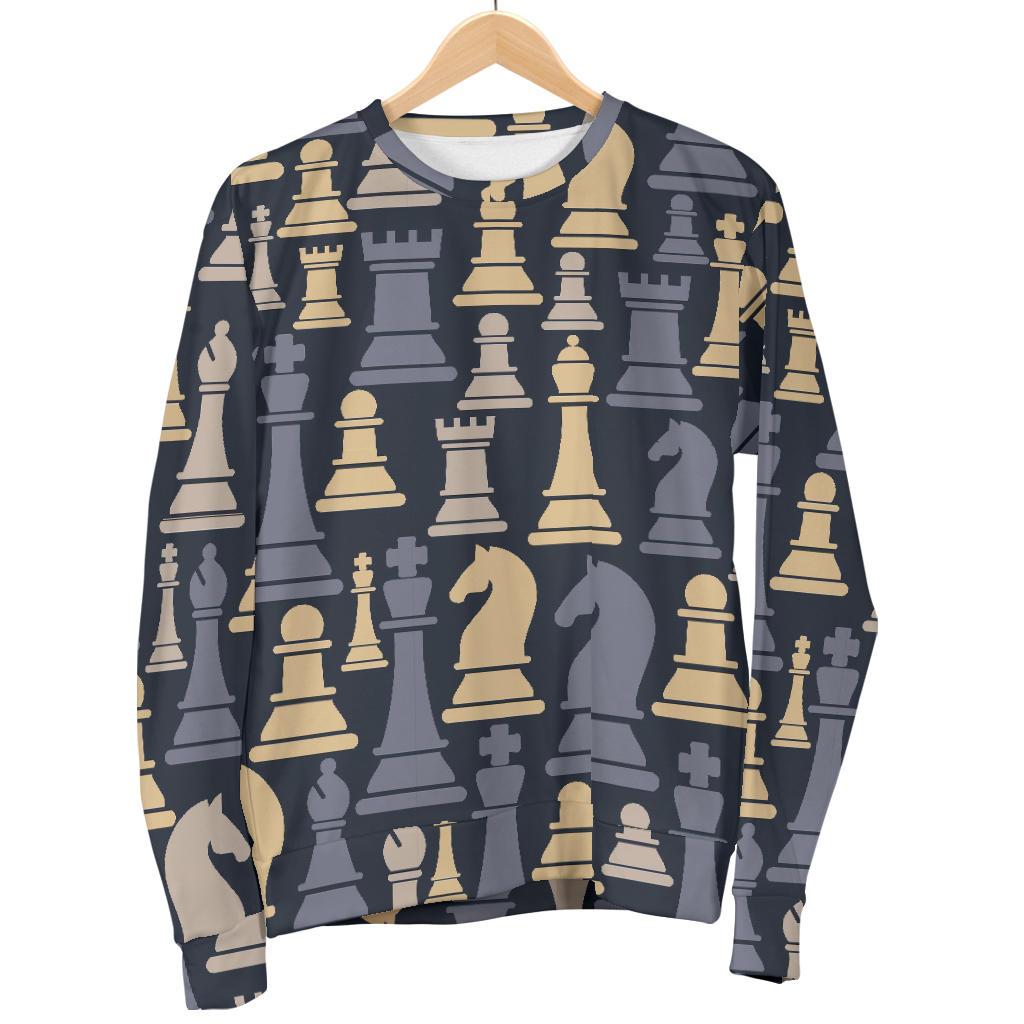 Pattern Print Chess Women's Sweatshirt-grizzshop