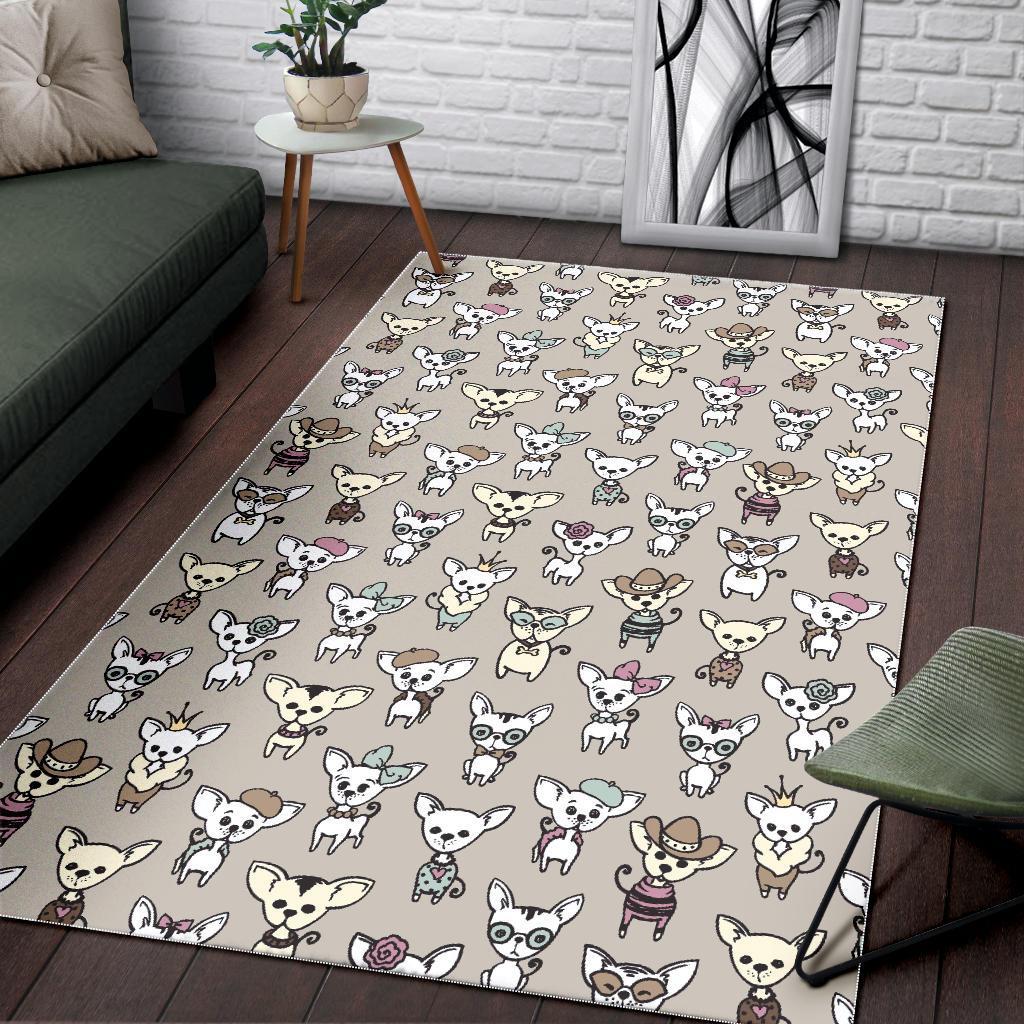 Pattern Print Chihuahua Floor Mat-grizzshop