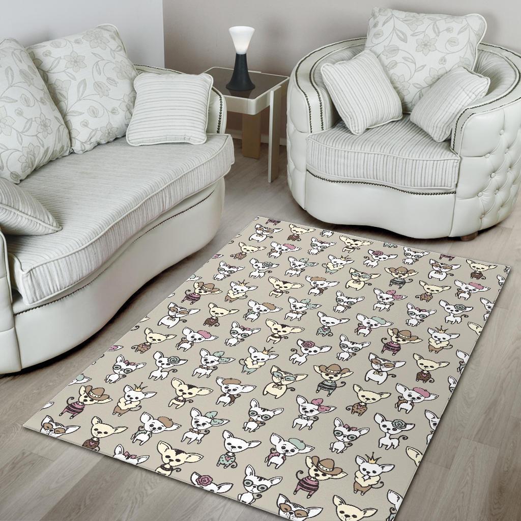 Pattern Print Chihuahua Floor Mat-grizzshop