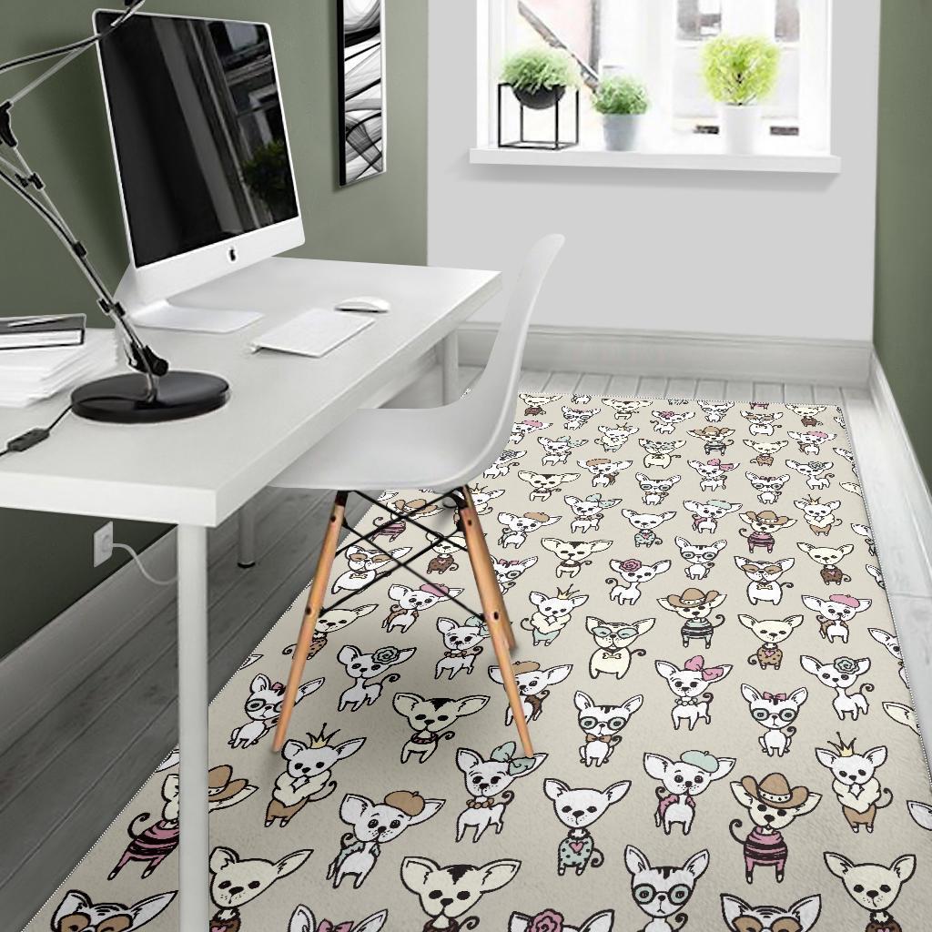 Pattern Print Chihuahua Floor Mat-grizzshop