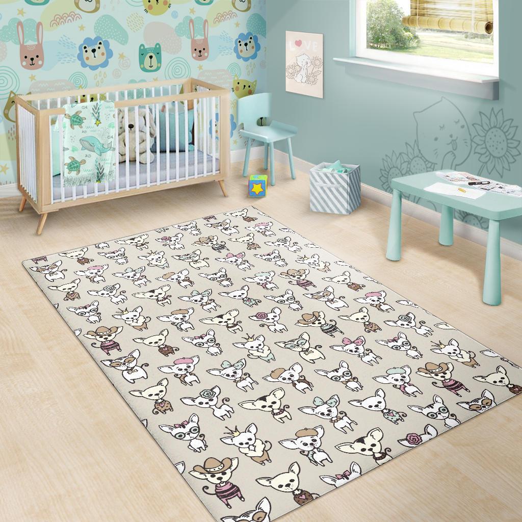 Pattern Print Chihuahua Floor Mat-grizzshop