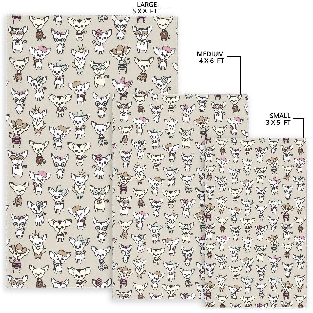 Pattern Print Chihuahua Floor Mat-grizzshop