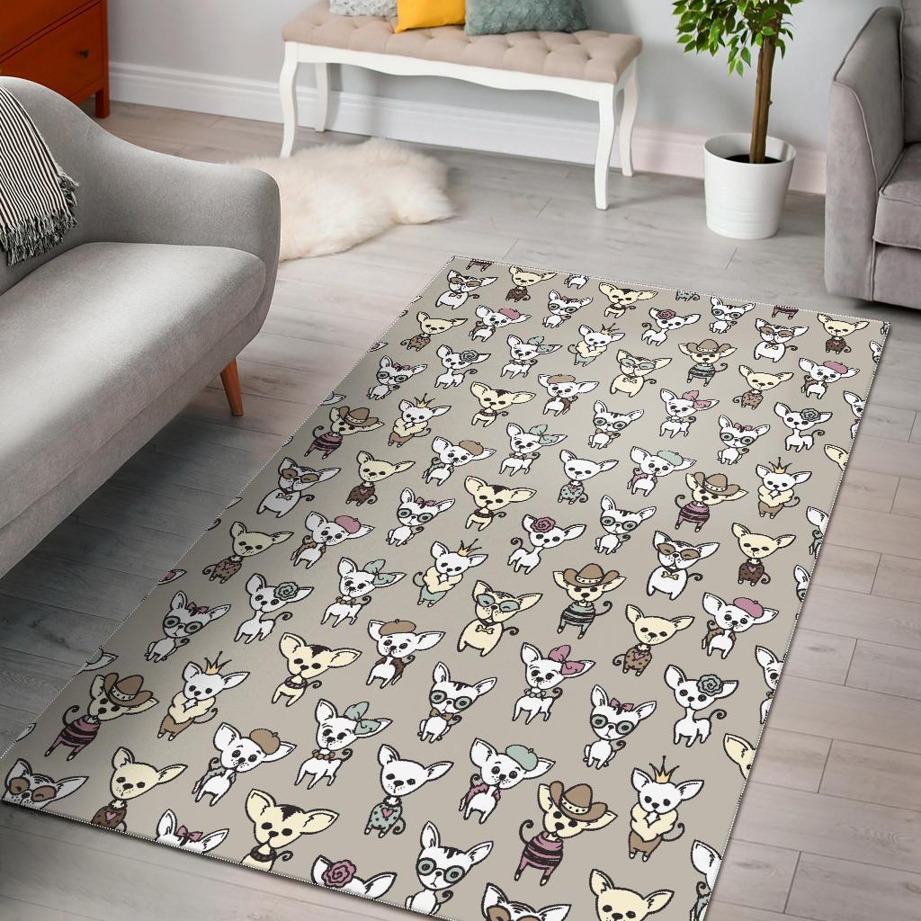 Pattern Print Chihuahua Floor Mat-grizzshop