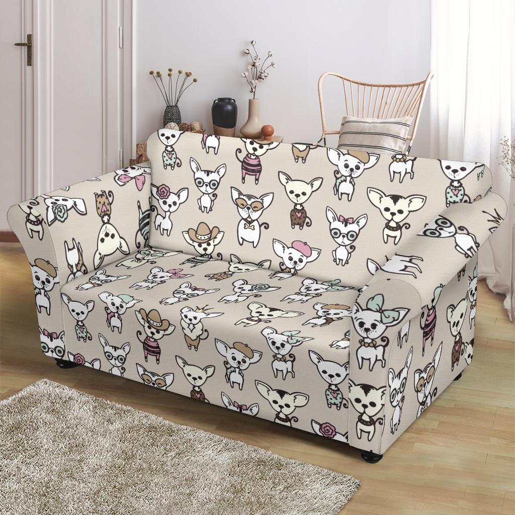 Pattern Print Chihuahua Loveseat Cover-grizzshop