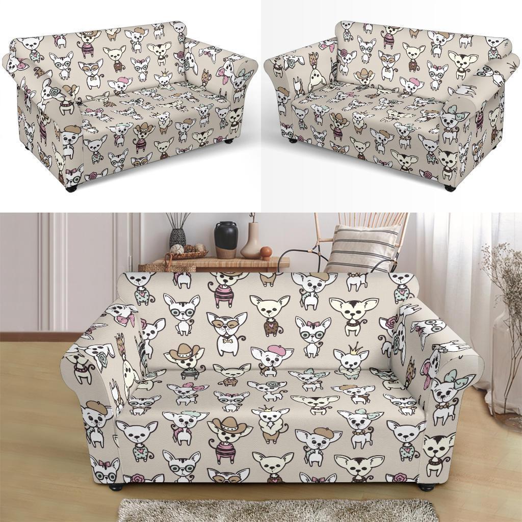 Pattern Print Chihuahua Loveseat Cover-grizzshop