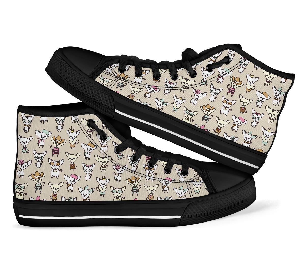 Pattern Print Chihuahua Men Women's High Top Shoes-grizzshop