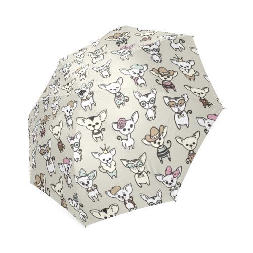 Pattern Print Chihuahua Print Foldable Umbrella-grizzshop