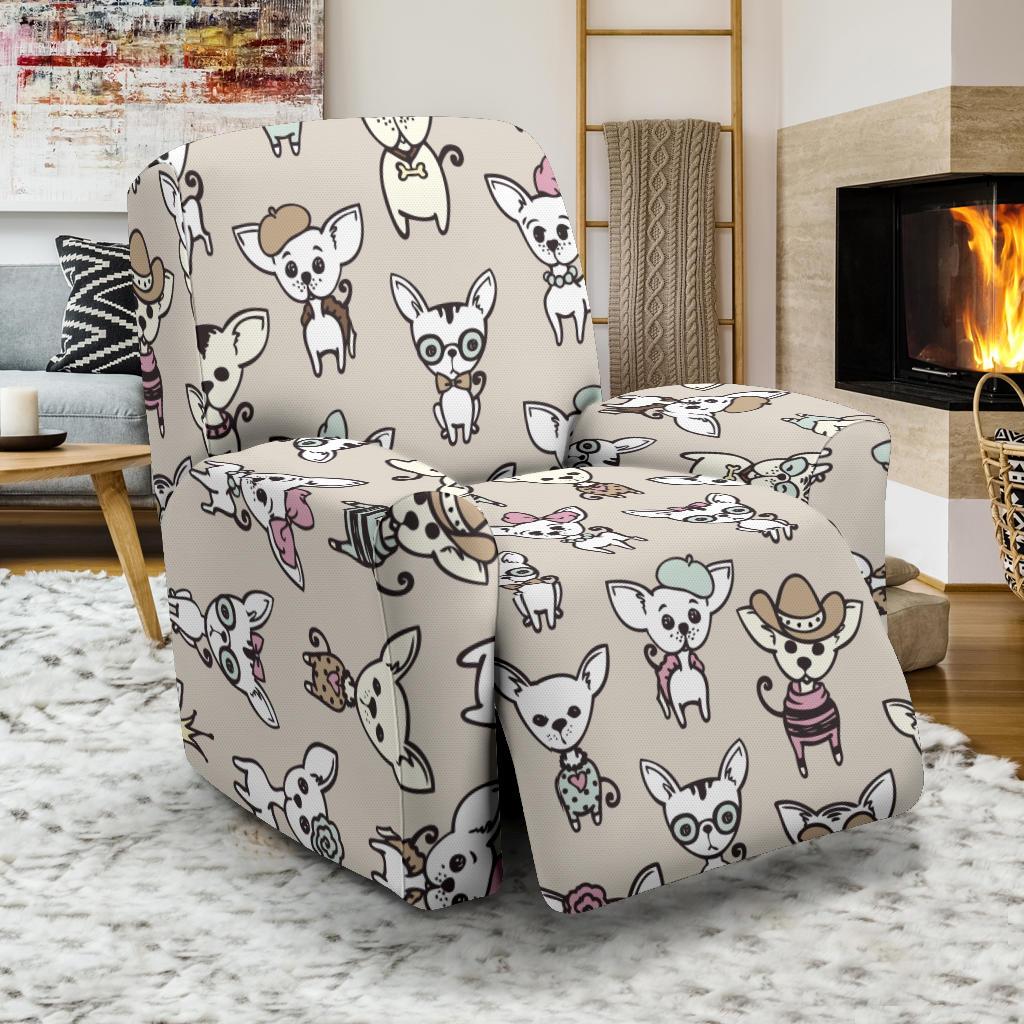 Pattern Print Chihuahua Recliner Cover-grizzshop