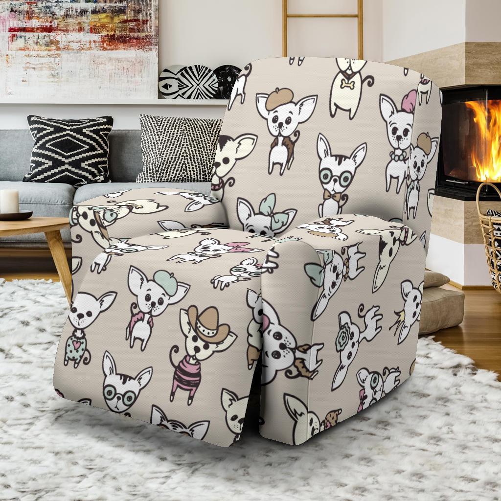 Pattern Print Chihuahua Recliner Cover-grizzshop