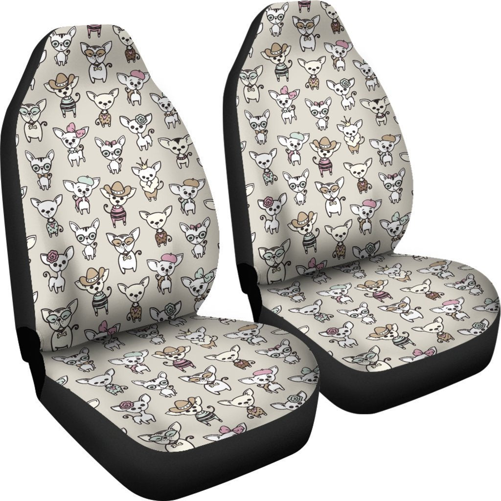 Pattern Print Chihuahua Universal Fit Car Seat Cover-grizzshop