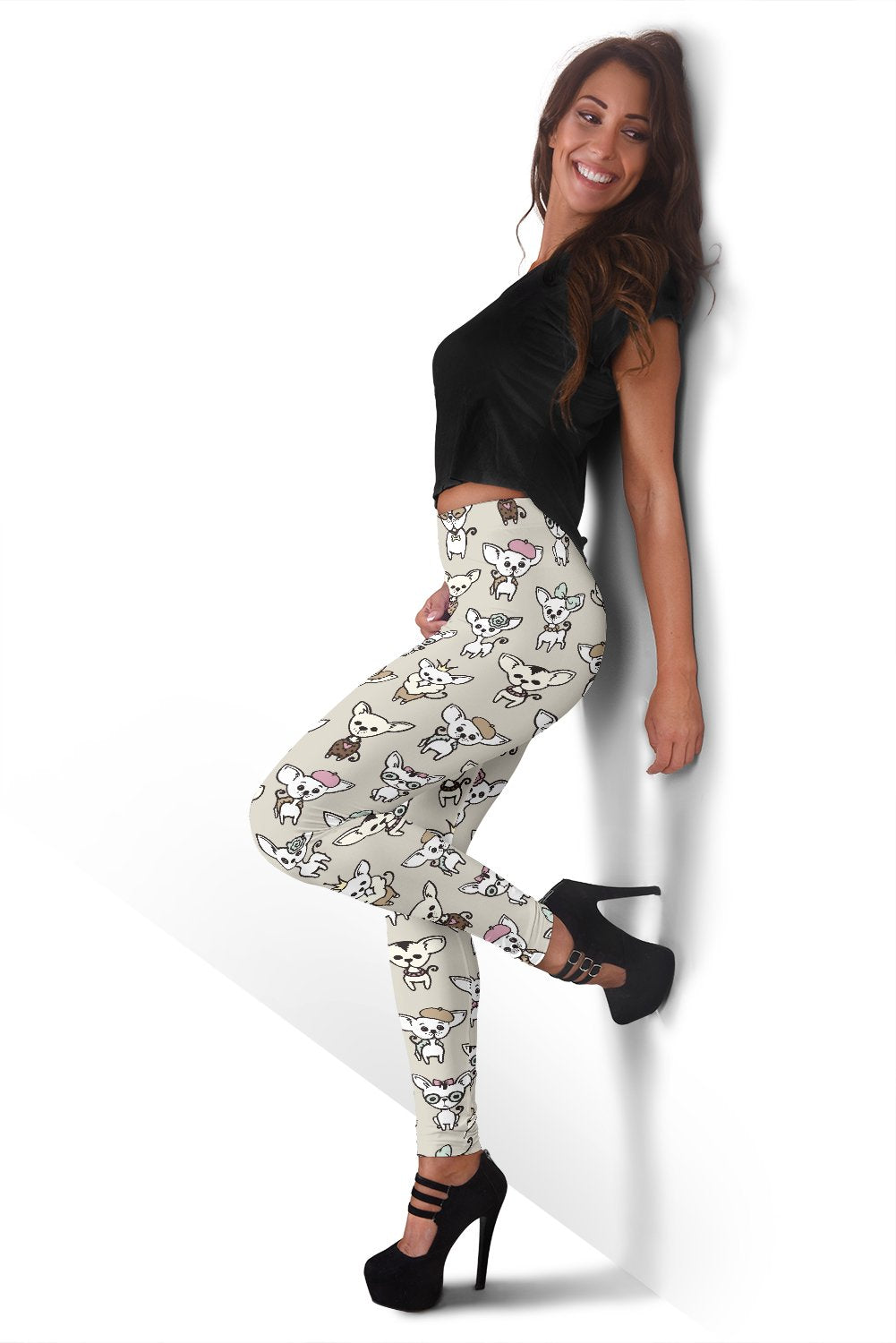 Pattern Print Chihuahua Women Leggings-grizzshop