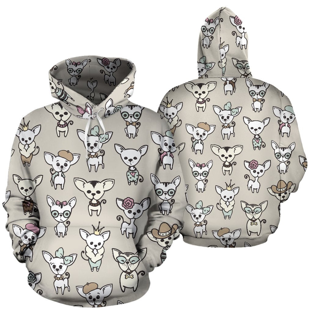 Pattern Print Chihuahua Women Men Pullover Hoodie-grizzshop