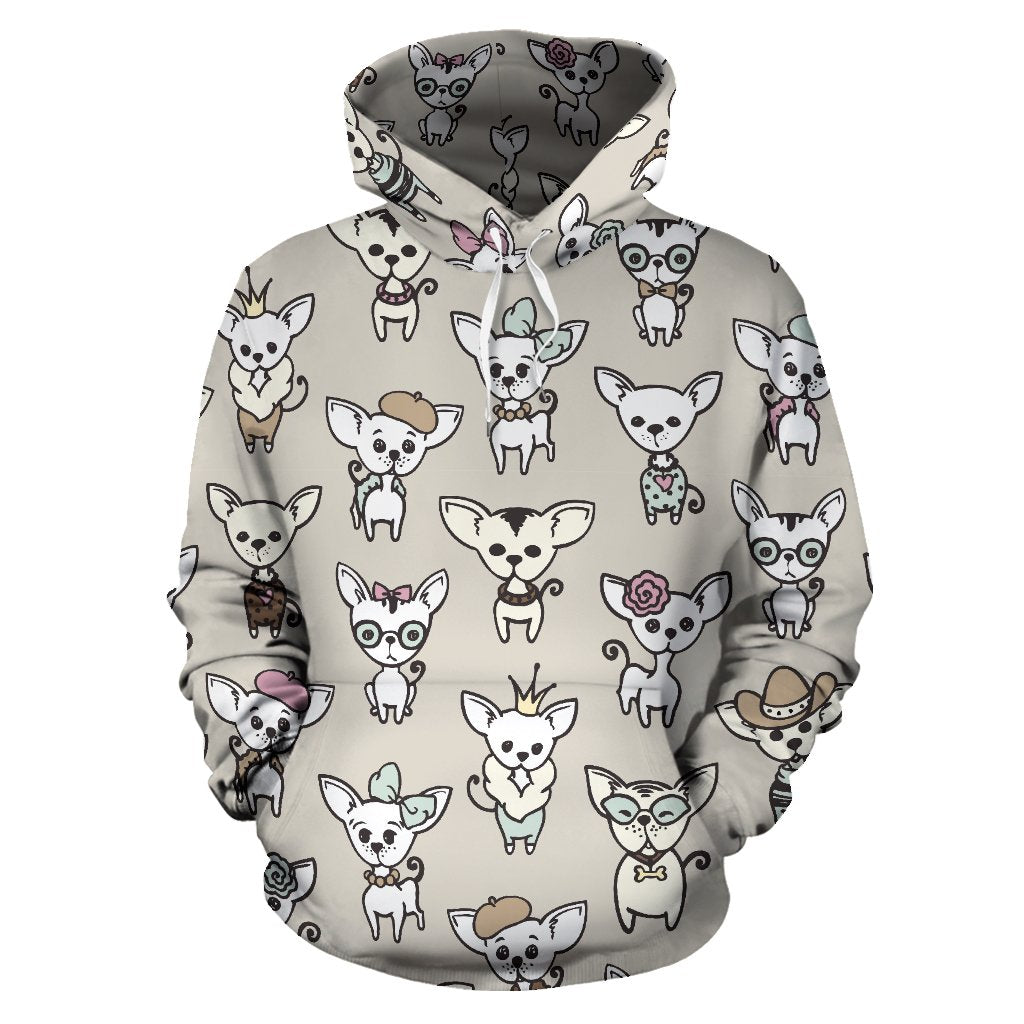 Pattern Print Chihuahua Women Men Pullover Hoodie-grizzshop