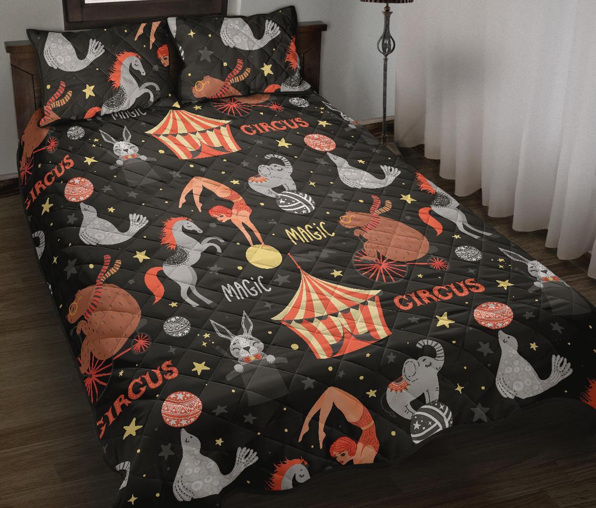 Pattern Print Circus Bed Set Quilt-grizzshop