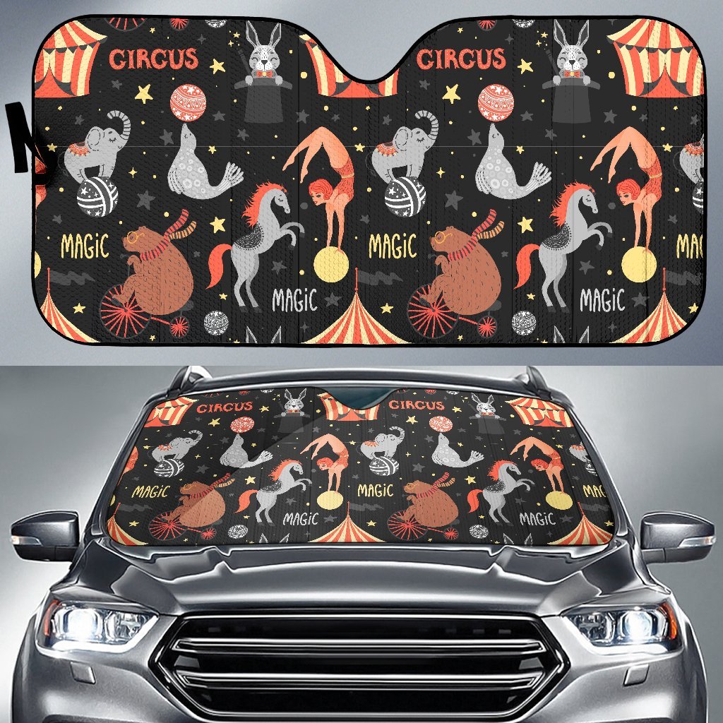 Pattern Print Circus Car Sun Shade-grizzshop