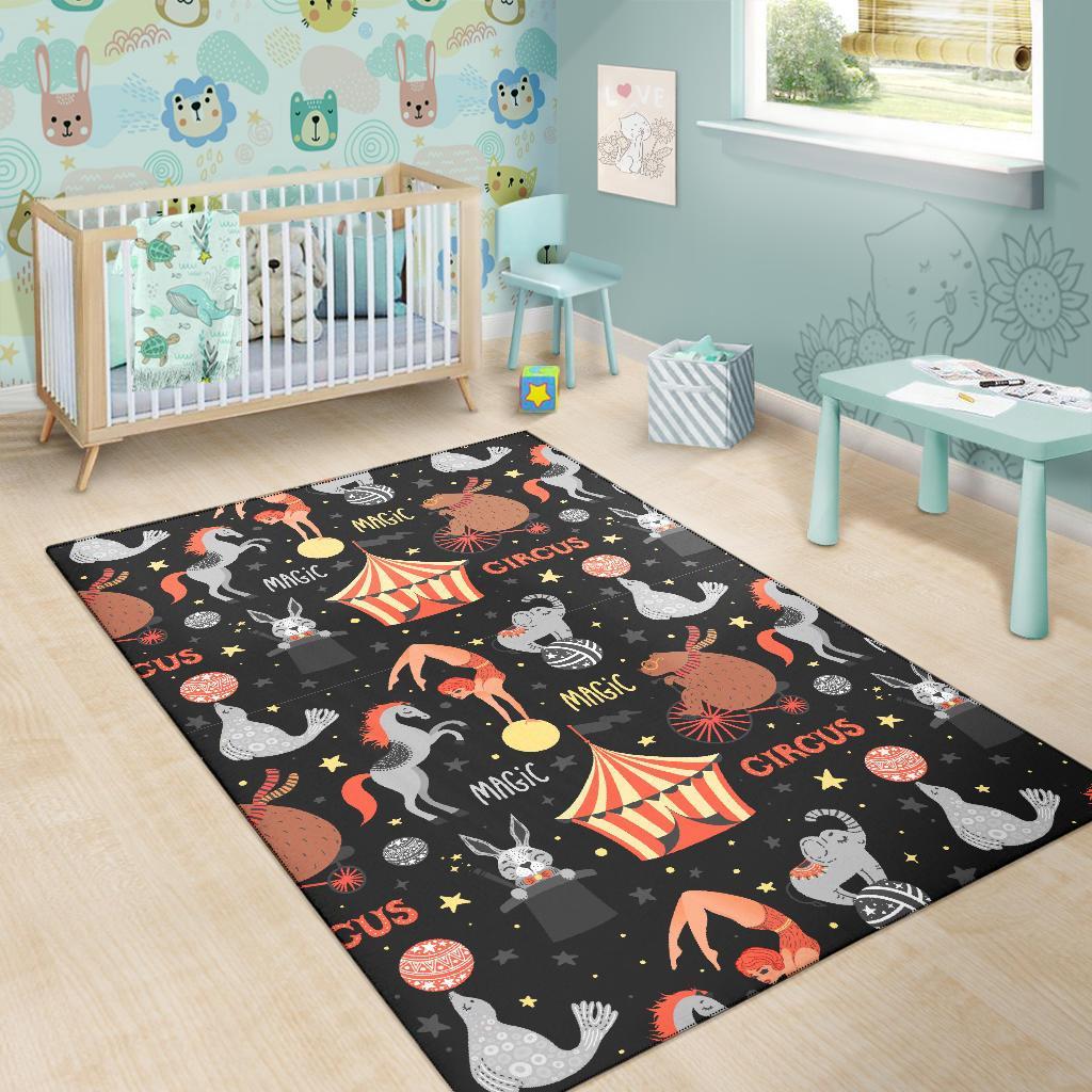 Pattern Print Circus Floor Mat-grizzshop