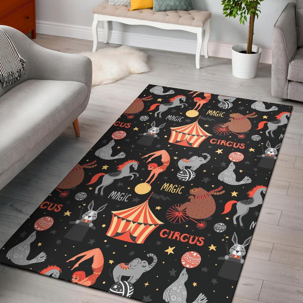 Pattern Print Circus Floor Mat-grizzshop