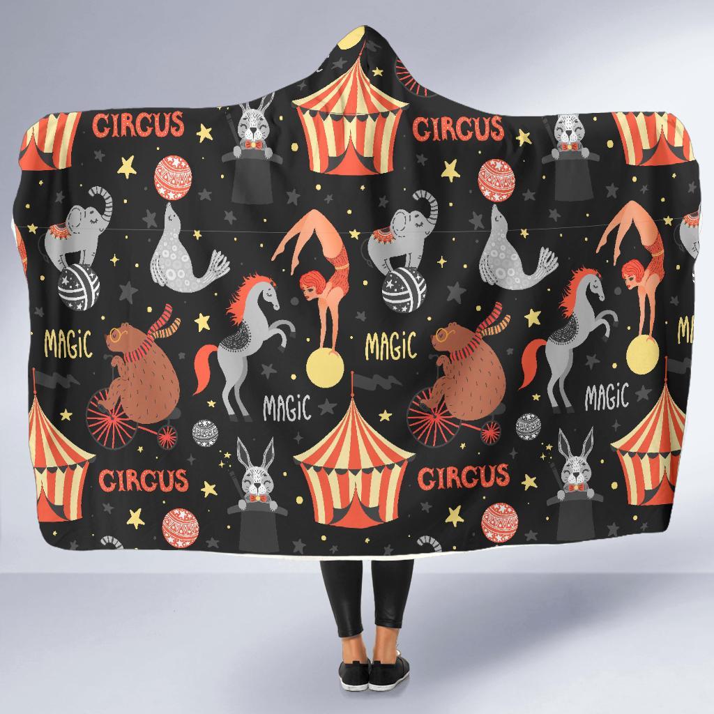 Pattern Print Circus Hooded Blanket-grizzshop