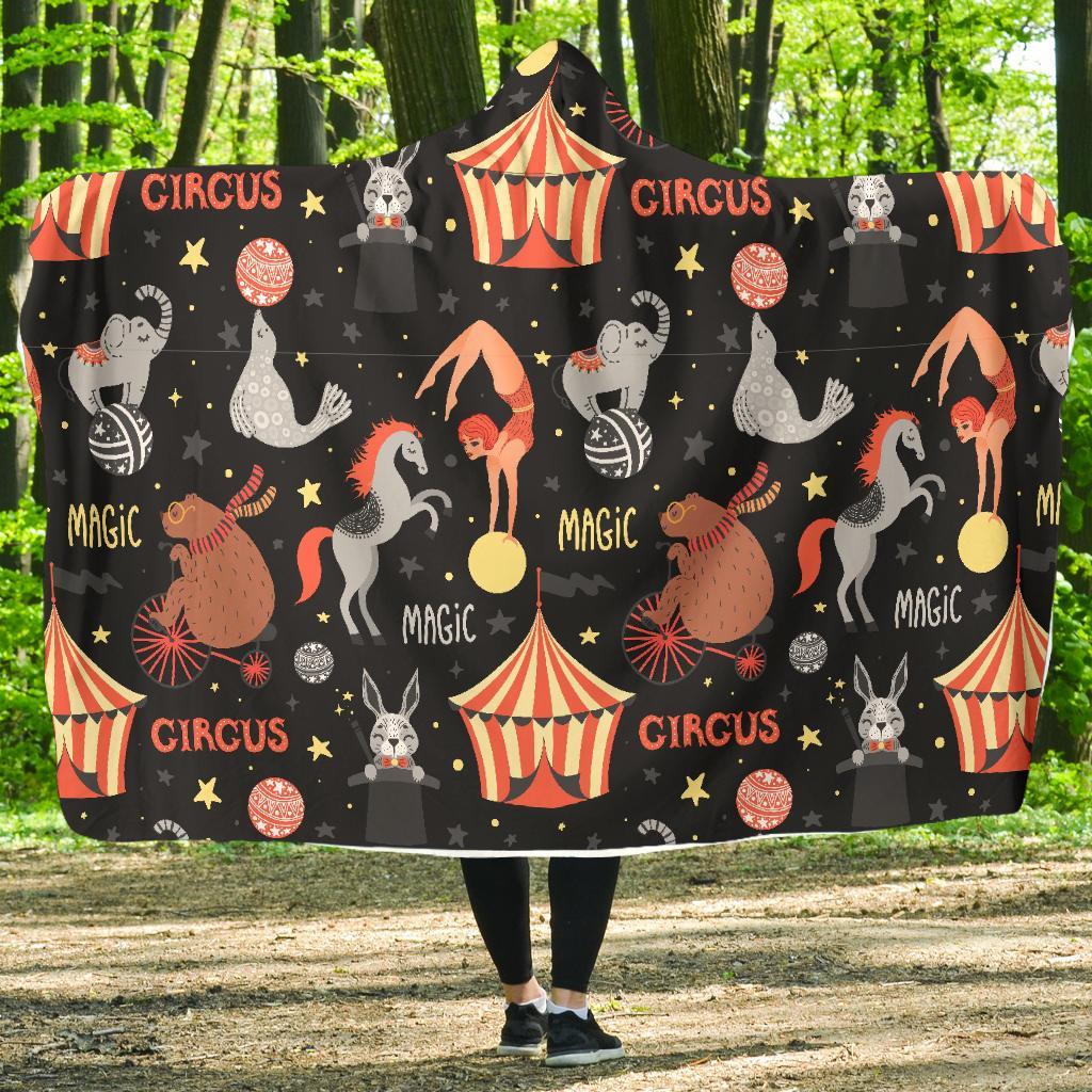 Pattern Print Circus Hooded Blanket-grizzshop