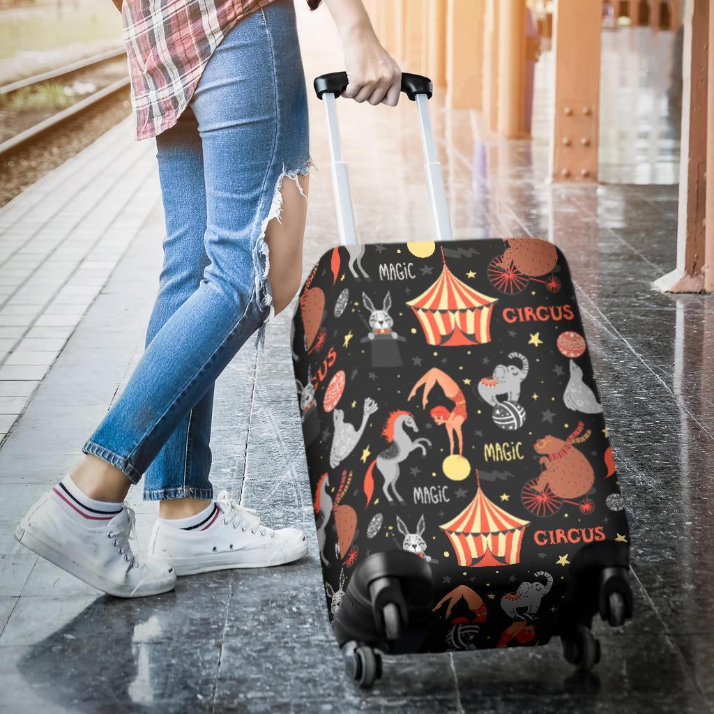 Pattern Print Circus Luggage Cover Protector-grizzshop