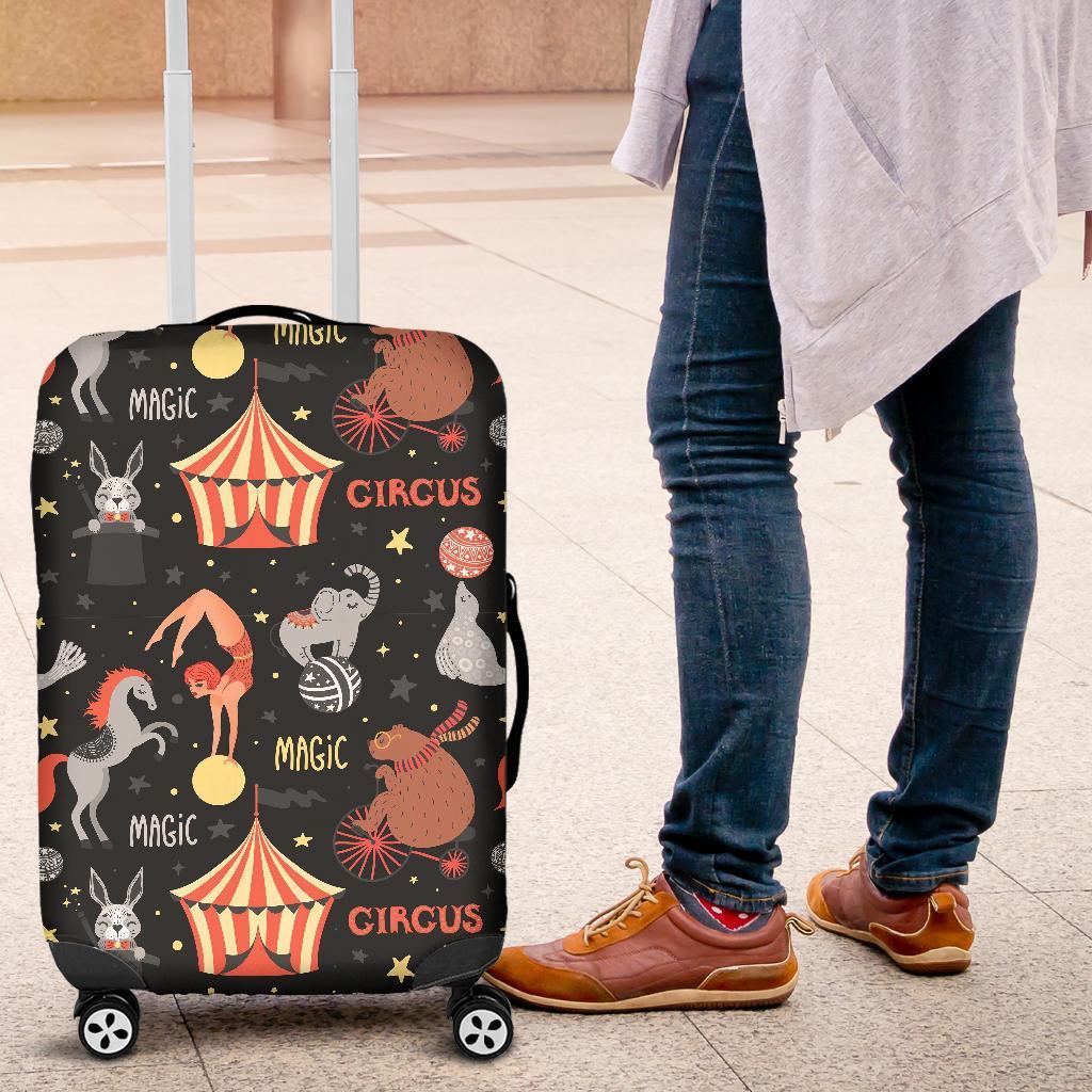 Pattern Print Circus Luggage Cover Protector-grizzshop