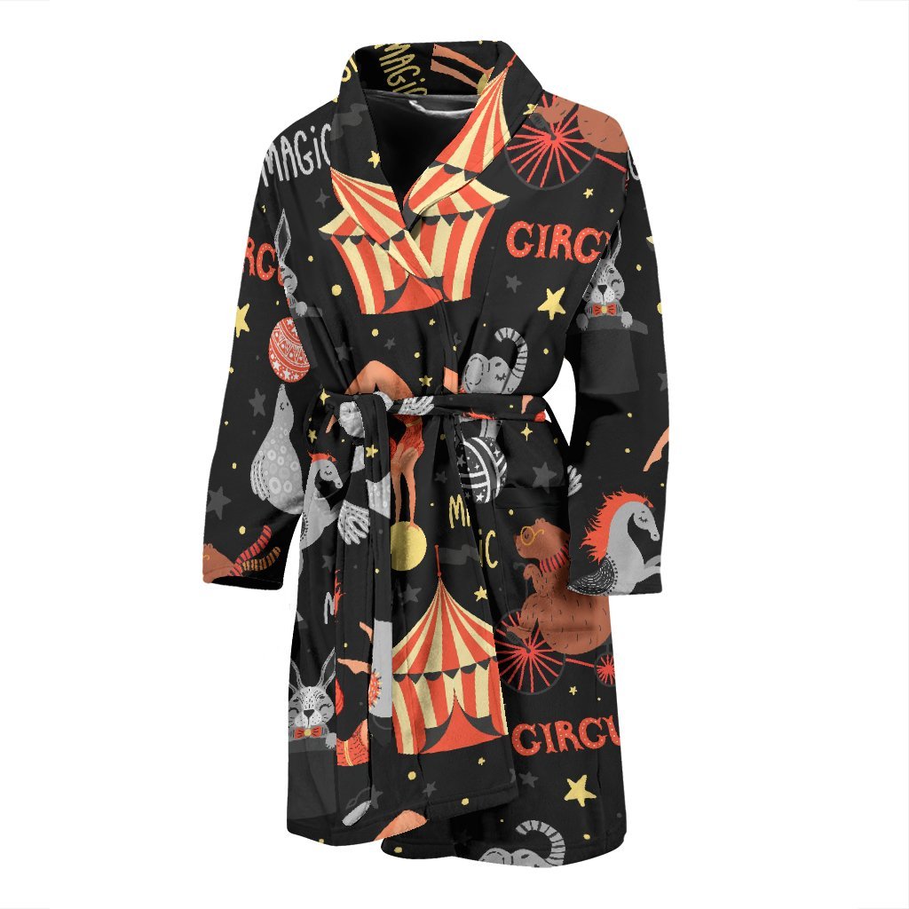 Pattern Print Circus Men Long Robe-grizzshop