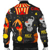 Pattern Print Circus Men's Bomber Jacket-grizzshop