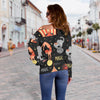 Pattern Print Circus Women Off Shoulder Sweatshirt-grizzshop