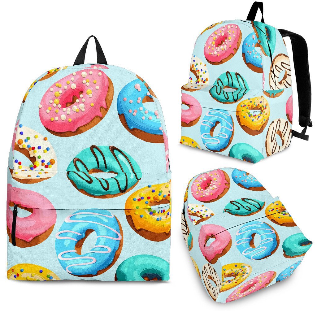 Pattern Print Colorful Donut Backpack-grizzshop