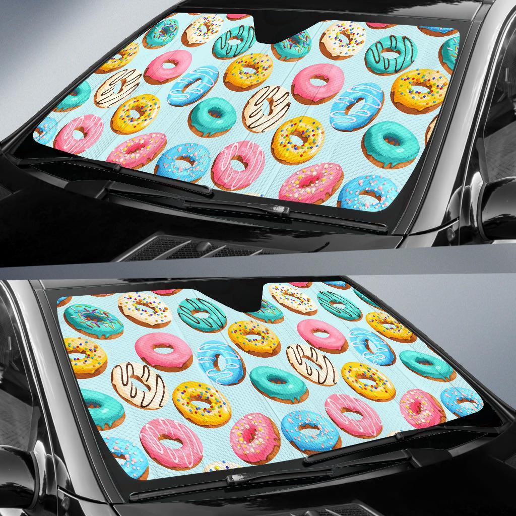 Pattern Print Colorful Donut Car Sun Shade-grizzshop
