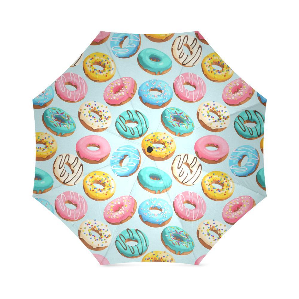Pattern Print Colorful Donut Donut Pattern Print Foldable Umbrella-grizzshop