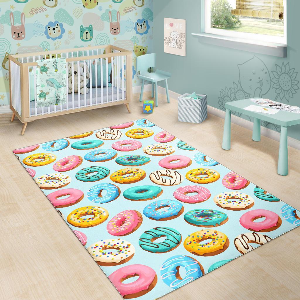Pattern Print Colorful Donut Floor Mat-grizzshop