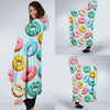 Pattern Print Colorful Donut Hooded Blanket-grizzshop