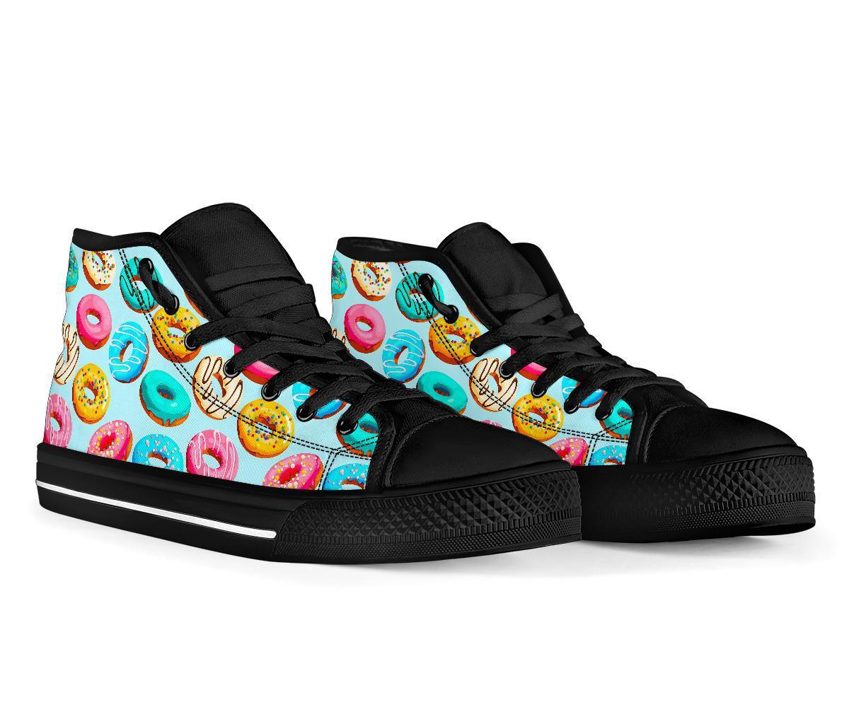 Pattern Print Colorful Donut Men Women's High Top Shoes-grizzshop