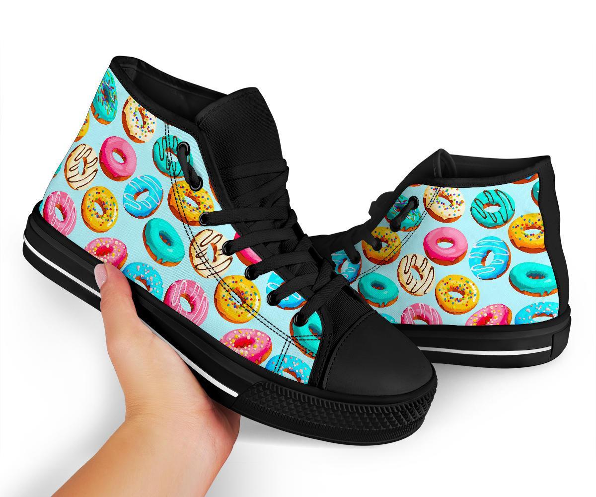 Pattern Print Colorful Donut Men Women's High Top Shoes-grizzshop