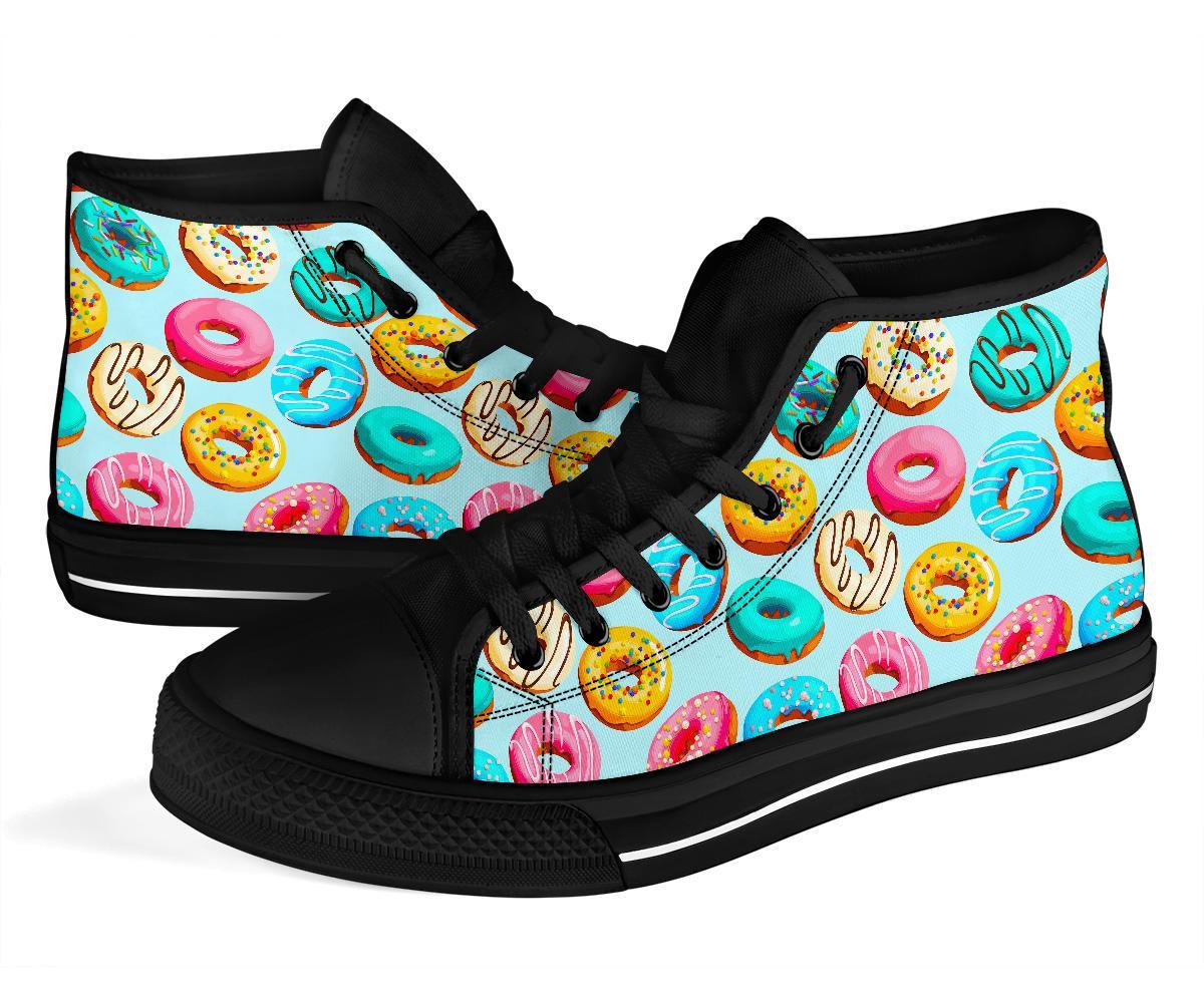 Pattern Print Colorful Donut Men Women's High Top Shoes-grizzshop